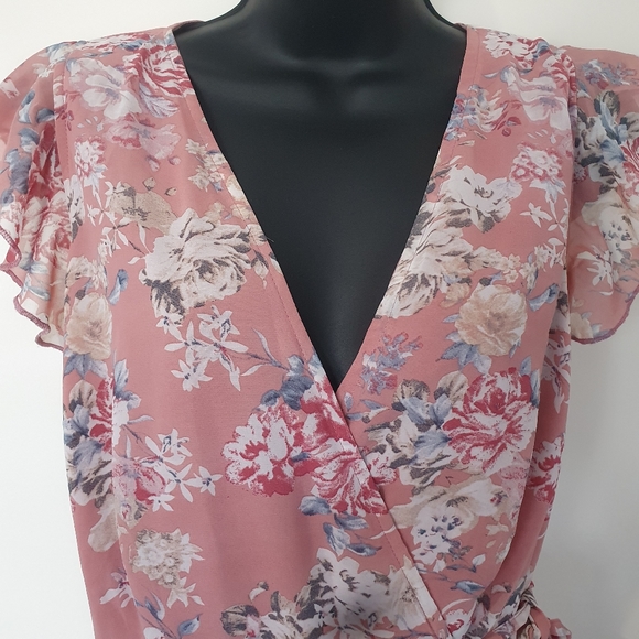 💗 Bohoo MATERNITY floral pink mid dress uk size 12 - Picture 2 of 7